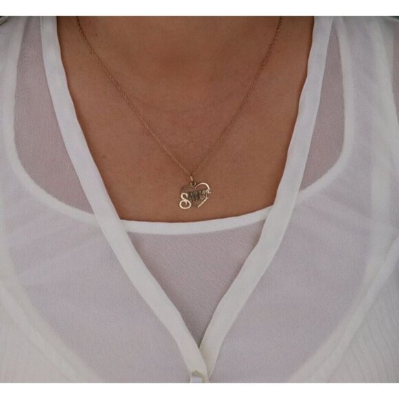 14k Yellow Gold Someone Special Heart Necklace 18" Chain - Picture 3 of 8